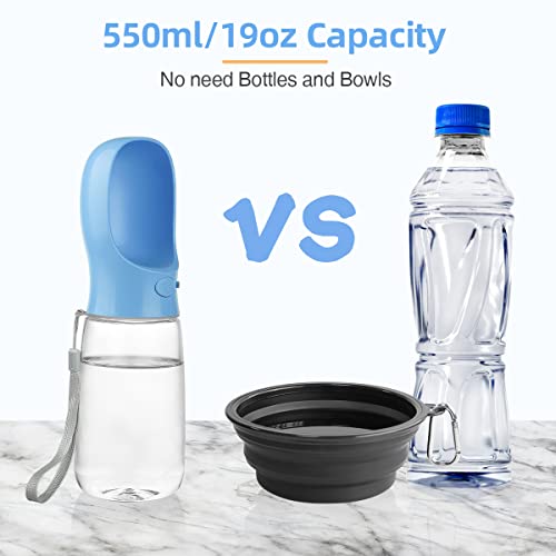 Yicostar Dog Water Bottle, Leak Proof Portable Dog Water Bottle For Walking Dog Water Dispenser With Drinking Feeder For Pets Outdoor, Travel, Hiking Food Grade Plastic(19Oz, Ocean-Blue) #TOP1