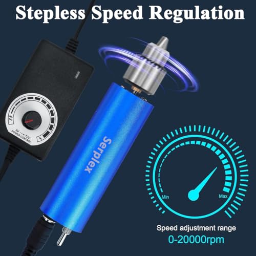 Image of Serplex Mini Electric Drill for Resin Craft, Stepless Adjustable Electric Drill Kit with Controller, Mini Electric Drill for Carving, Drilling, Sanding, Polishing, Jewelry Making
