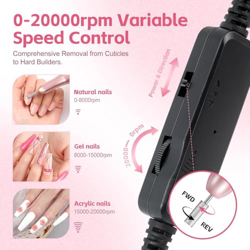 Foocca Elektrische Nagelfrees – 20000 RPM - View 5