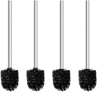 Qulable Toilet Brushes Stainless Steel Toilet Brush with Soft Bristle (Black)