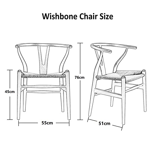 Theokleia Wishbone Chair, Mid-Century Modern Solid Wood Dining Room Chairs, Y Shaped Armchairs With Hemp Seat For Kitchen/Living Room/Bedroom/Balcony(Walnut) #TOP2