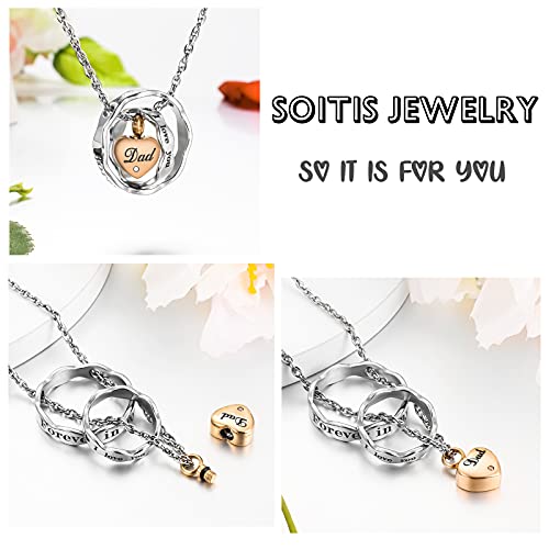 SOITIS Urn Necklace for Ashes Stainless Steel Cremation Necklace with Heart Waterproof Ashes Necklace Memorial Keepsake2