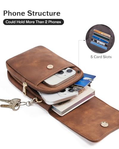 CHOLISS Cell Phone Crossbody Purse Small Cross Body Bag for Woman Leather Travel Wallet Shoulder Handbags with Card Slots3