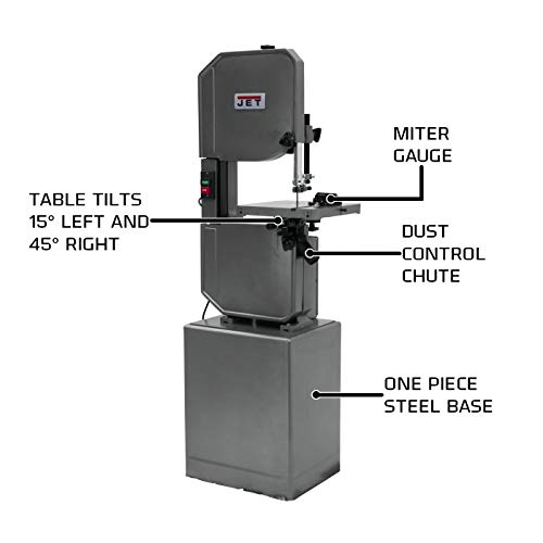 Jet J-8201K, 14-Inch Metal/Wood Vertical Bandsaw, 115/230V 1Ph, 1Hp (414500) #TOP1