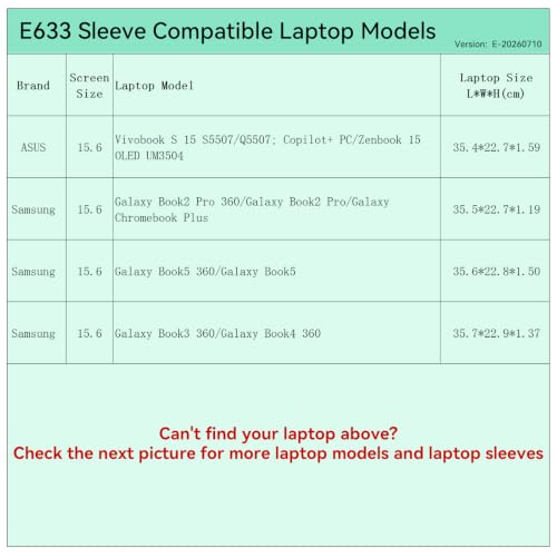 Image of Smatree Elite Laptop Sleeve for 15.6 inch ASUS Vivobook S 15 /Zenbook,Samsung Galaxy Chromebook Plus /Galaxy Book5 /4 /3 /2 Pro 360, Protective Laptop Case with Pocket(E633)