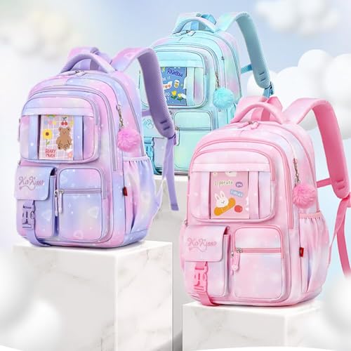 Image of MATMO Backpacks for Girls, School Backpack Kids Student Bookbag Travel Daypack (Blue)