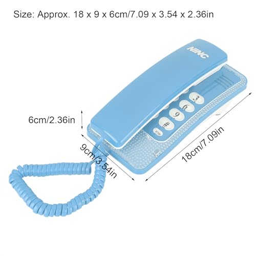 Teléfono fijo con cable para montaje en pared azul miniatura 5