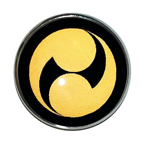 家紋 ピンバッジ 左二つ巴 家紋 ピンバッチ