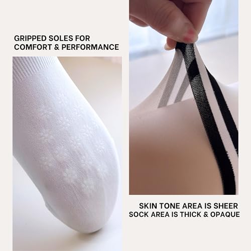 Golf Two Tone Ringle Knee-High Stockings/Pantyhose/Socks/Tights, 32, Skin3