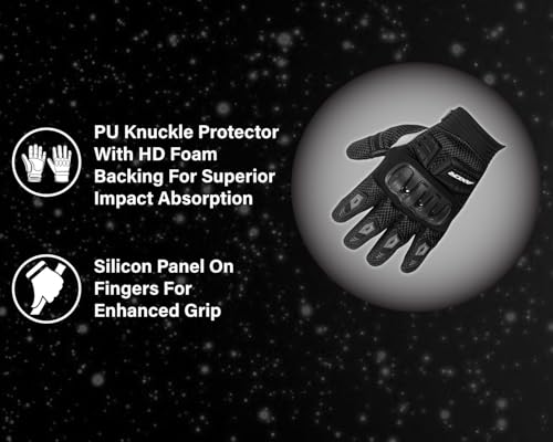 Image of Axor Airstream Riding Gloves Providing Enhanced Grip and Impact Protection with Touchscreen Functionality and an Adjustable Fit-Black-L