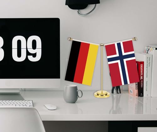 Drapeau de bureau Norvège Allemagne petit format de 30 cm - 4