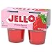 Jell-O Original Strawberry Artificially Flavored Ready-to-Eat Gelatin Snack Cups, 4 ct Cups