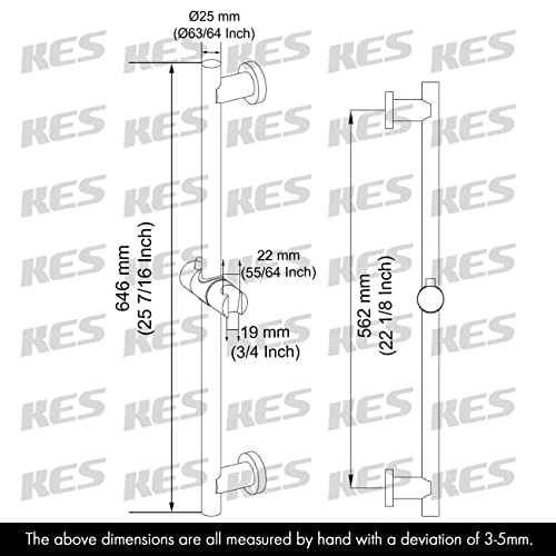 Kes Shower Slide Bar For Bathroom With Adjustable Handheld Shower Holder Wall Mount Sus 304 Stainless Steel Matte Black, F204-Bk #TOP1