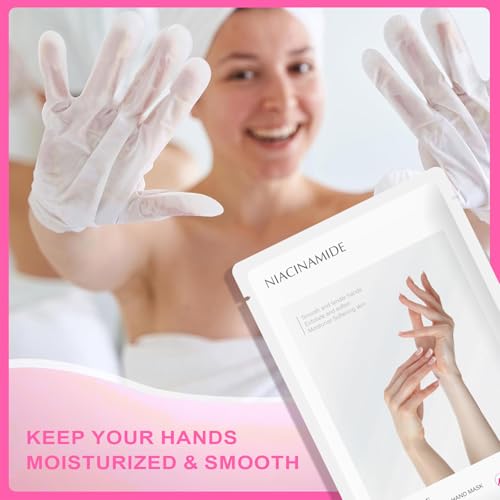 5Packs Hand Mask with Niacinamide, Deep Hydration Hand for Dry Cracked Skin, Nourishing Care with Shea Butter & Vitamin E, SPA at Home, 6.3oz - Image 5