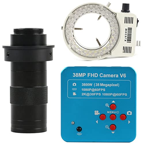 顕微鏡観察 4.8mp 2K 1080p 60fps USB.産業用ビデオ顕微鏡カメラ(130X Lens LED Light)