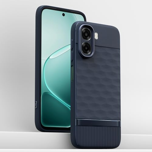 Image of Pikkme Back Cover for Oppo A6X 5G Camera Protection 3D Hexa Cube Design Silicone Protective Bumper Case (Blue)