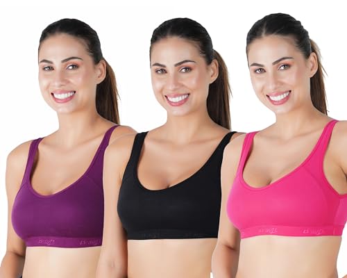 Image of (MSB-204 Premium Seamless Non-Padded Wire Free Slip On Sports Bra Low Impact Workout & Activewear Sports Bra for Women