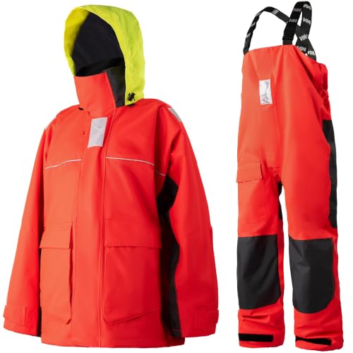 Image of Men's Coastal Sailing Jacket & Bib Pants Combo-Waterproof, Breathable Offshore Hard Shell, Durable Gear