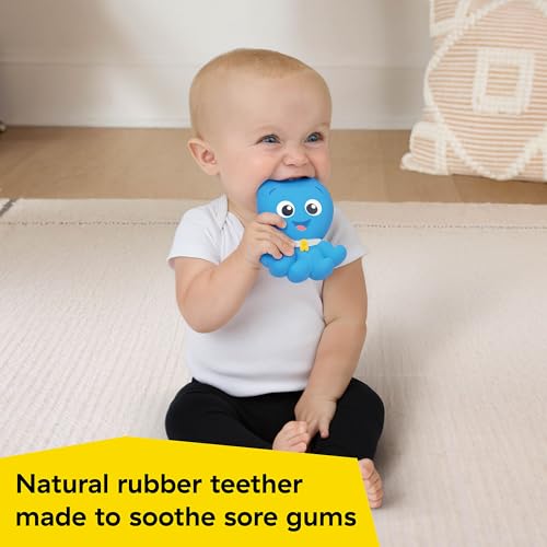 Image of Baby Einstein Ocean Explorers Soothing Opus Natural Rubber Teether Toy, Multisensory, Ages 0 Months and Up, Easy to Clean