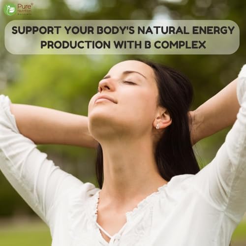 Image of Pure Nutrition B-Complex 180 Veg Tabs (60 X 3) | 100% RDA of B1, B2, B3, B5, B6, B9 | Boosts Immunity, Supports Hair Growth, Energy & Overall Health for Men & Women