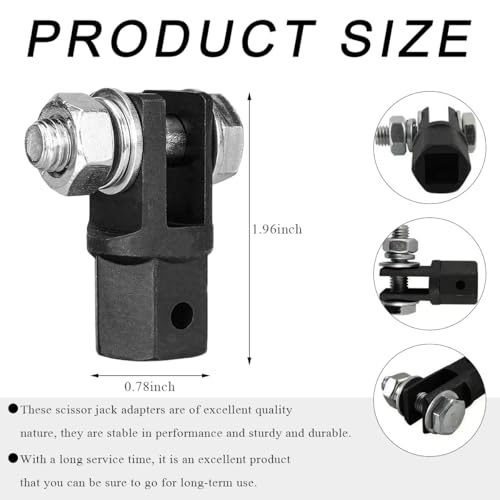 Image of DXNQ Scissor Jack Adapter, Effortless Scissor Jack Adapter Drill Adapter for 1 /2 Inch Drive Impact Drills or 13 /16 Inch Lug Wrench, Power Drill Socket Scissor Jack Connector for Car RV