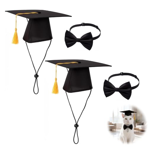 Set 2 Gorros y Toga Graduación para Perro