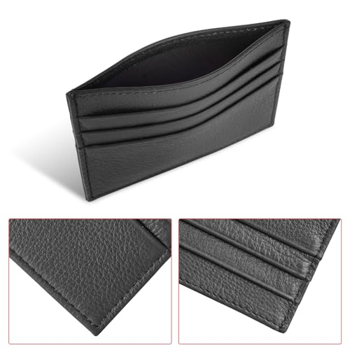 Credit Card Holder Wallet for Men, Slim Credit Card Wallets, Double Layer Rfid Blocking, 6 Card Slots and 1 Pockets, Unisex, The Gift for Spouse, Parents, Children, Friends, Teachers, Black3