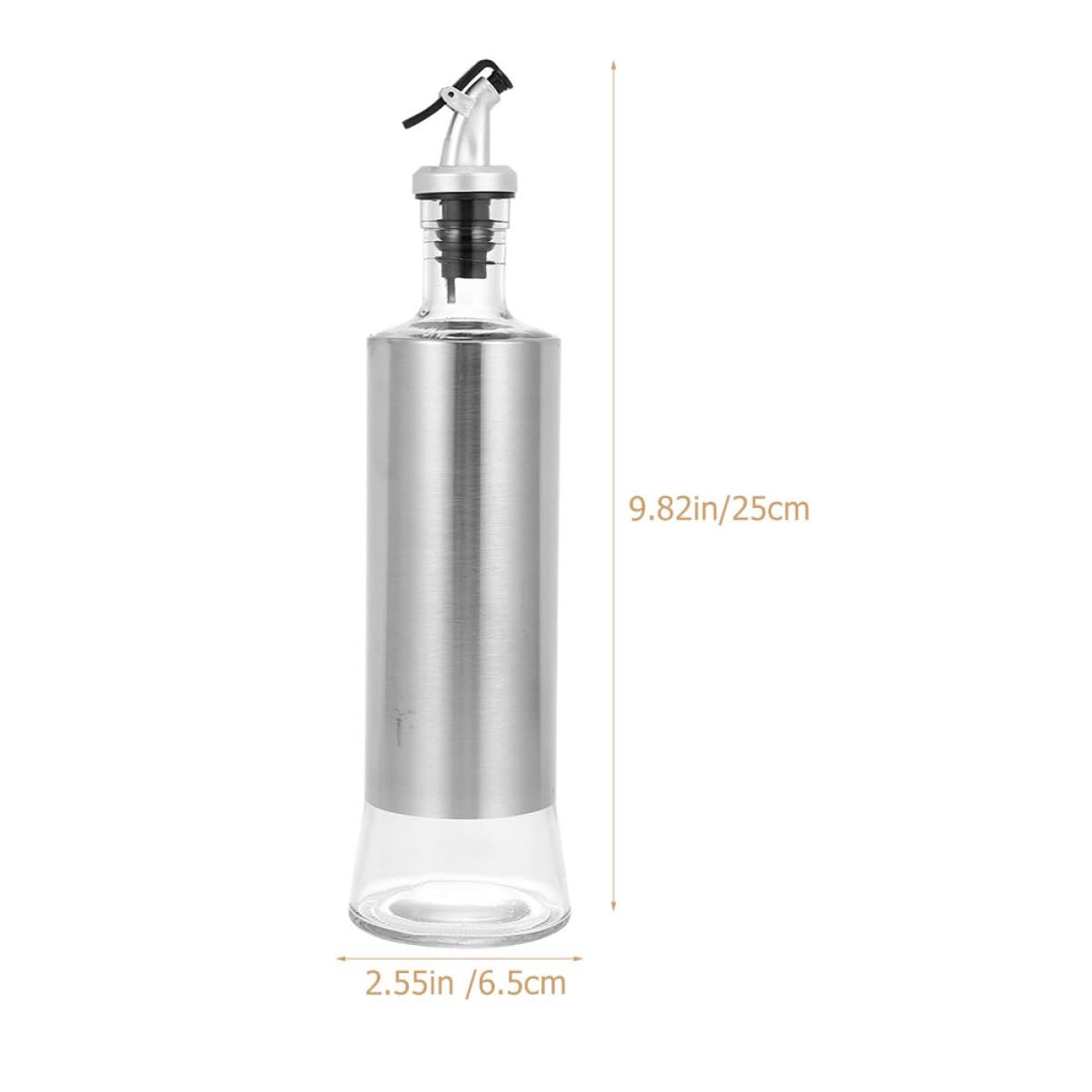 Dispensadores de Aceite y Vinagre de Vidrio con Tapa Antidesbordamiento y Embudo de Acero Inoxidable Botella Dosificadora para Cocina y Barbacoa
