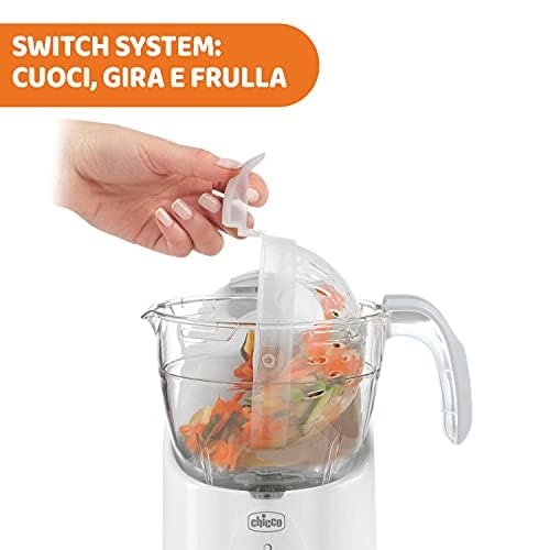 Chicco Cuocipappa Multifunzione Easy Meal per lo Svezzamento, Omogeneizzatore per Neonati e Bambini, Frullatore e Scaldapappa, con Cottura a Vapore e grattugia Cut Express, Riscalda e Scongela