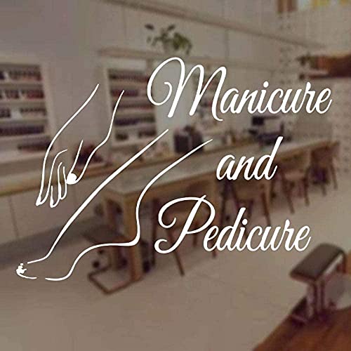 JIANPENG Smashing Wall Stickers Beauty Salon Wall Decor Manicure Pedicure Nails Salon Wall Decal Vinyl Home Decor Interior Art Text Window Decal Mural W 58x42cm