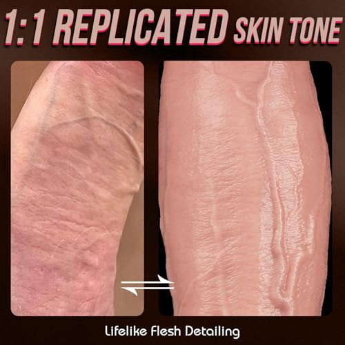 Image of 10.8 Inch Realistic Huge Thick Dildo Sex Toys, Real Skin Big Long Curved Dildo with Strong Suction Cup, Lifelike Dual Density Soft Silicone Dildos Adult Toy for Women Men Couples