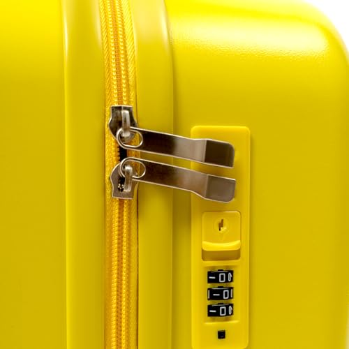 18”Kids Luggage, Kids Ride On Luggage with Spinner Wheels, Freestanding Kids Rolling Luggage with Password Lock, Kids Suitcase for Outings Riding And Rolling Short Trips and Airport Travel (Yellow)3