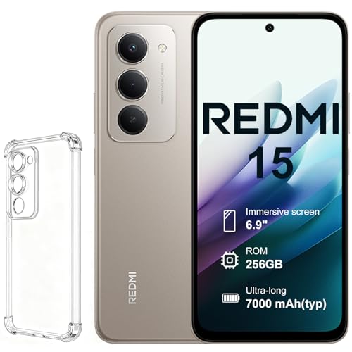 XIAOMI Redmi 15 4G Smartphone | 8GB+256GB | Batteria 7000mAh | Display 6.9" FHD+ 144Hz | Snapdragon 685 4G | Fotocamera 50MP | Ricarica rapida da 33 W | Grigio