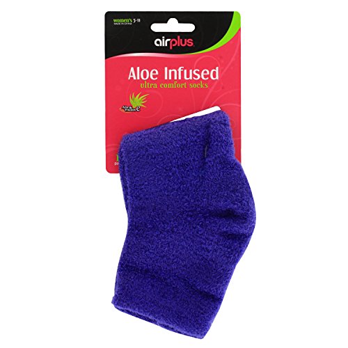 Airplus Aloe and Vitamin E Infused Moisturizing Socks, Women's Size 5-11, 1-Pair, Colors May Vary,2 Count (Pack of 1)