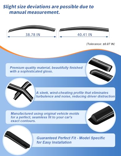 Image of 4-PCS Extra-Thick Rain Guards Fit for 2019-2026 Nissan Altima Extra Durable Tape-on Window Rain Guard Window Deflectors Vent Shades Window Visor Vent Visors Exterior
