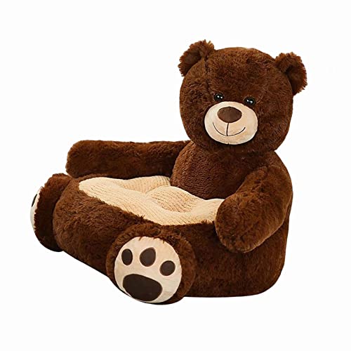 LOVIVER Sofá de Dibujos Animados Infantil con Silla Y Almohadilla Acurrucada de Material para Niño Adecuado para Lectura Juegos Decoración, Osa, Individual