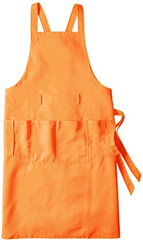 (カゼン)KAZEN 胸当てエプロン AMZ-APK494 AMZ-APK494 04 オレンジ(APK494-4) L