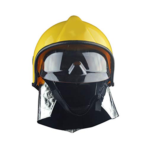 Preisvergleich Produktbild Moolo Feuerwehr Helm, Feuerwehrleute Schutzhelm Feuer Retten Schwer Hut, Hochtemperaturbeständige Maskenbrille Schutzhelme
