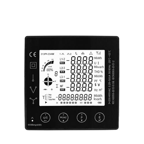 Compteur d'énergie triphasé PAC5000 avec transformateur de courant CT 96x96mm