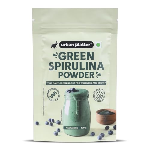 Image of Urban Platter Pure Spirulina Powder, 100g (Naturally Nutrient-Dense | Supports Energy, Immunity & Detox | Rich in Protein & Iron)