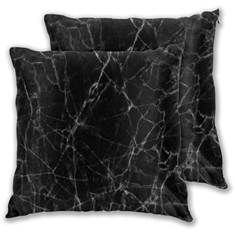 YUDILINSA Throw Pillow Covers,Black Marbles,Pack of 2 Soft Decorative Square Cushion Covers Pillow Case For Sofa Couch Bedroom,40x40cm Cover