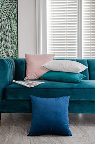Image of Holland Velvet Rectangular Cushion Covers Pack of 2 | 12 inch x 18 inch / 30 x 46 cm, Teal Green | Soft Pillow Covers Cushion Case for Sofa Bedroom Chair Car, Home Decor