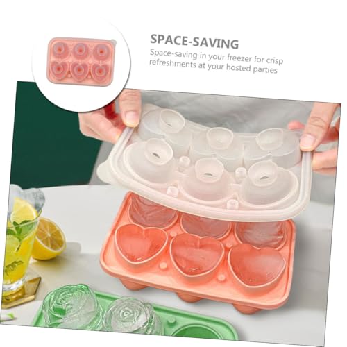 Molde para cubos de hielo rosa de silicona Healifty miniatura 3