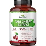 Zazzee Tart Cherry 10:1 Extract, 60 Vegan Capsules, 2 Month Supply, Montmorency Cherry, Certified Kosher, Joint & Uric Acid Support, Antioxidant Support Formula, Non-GMO, Made in the USA
