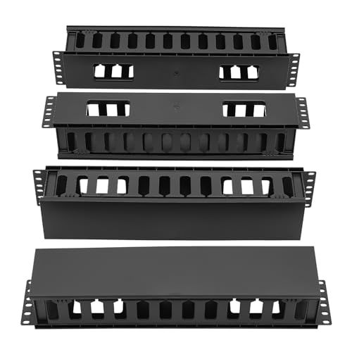 Kit 4 piezas organizador de cables para rack de servidor con 12 ranuras - 19.1" x 3" x 3.4" miniatura 2