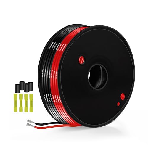 Cavo Elettrico Silicone 10AWG-THUN-CT 5,26mm² cavo elettrico [6m nero e 6m rosso], Fili elettrici in Rame Stagnato a Trefoli, Resistente alle Alte Temperature per Auto RC e Drone