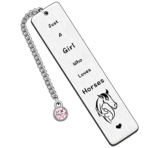 HULALA Horse Bookmark Gifts for Girls Birthday Christmas Presents Friend Horse Lover Just A Girl Who Loves Horses