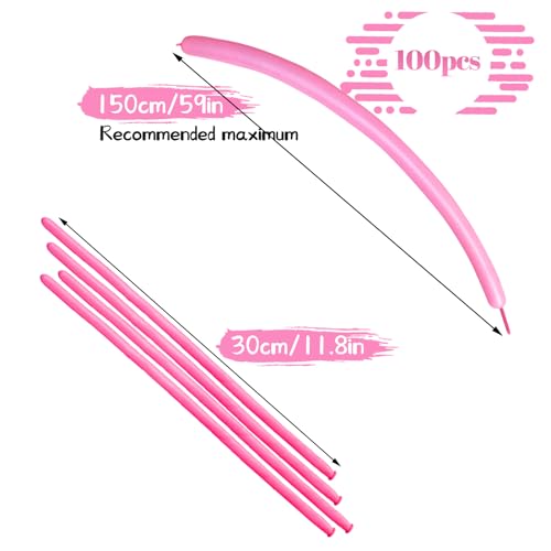 Image of LXZFCRG 260 Long Balloons for Animals, Latex Twisting Balloons for Garland, Parties - Pink