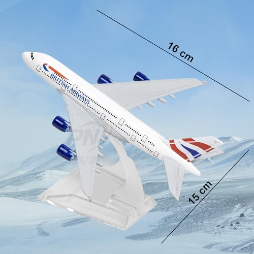 Image of British Diecast Aeroplane Scale Model only for Display, Size -16 cm-A80 (British Airways New)