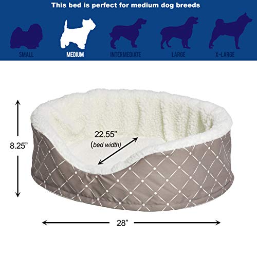 Image of MidWest Homes for Pets CU29MRD Couture Orthopedic Cradle Pet Bed for Dogs & Cats, Medium